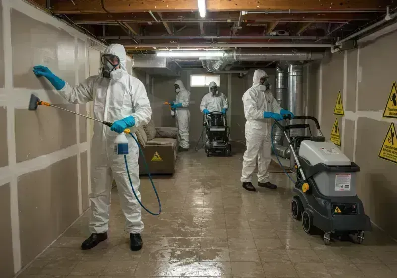 Basement Moisture Removal and Structural Drying process in Cedar County, MO